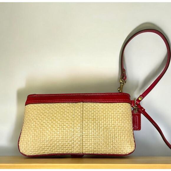 Vintage Coach 113 Legacy Straw Tote Bag & Wristlet - Picture 8 of 14
